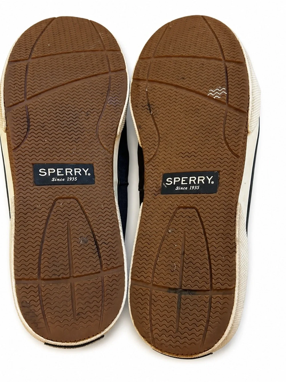 Sperry Top-Sider Men’s Boat Shoes Black Gray Canvas Lace Up Size 10 Casual